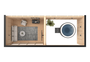 Vista 24.4 m² Open Backyard Studio - DIY Cube 3×4 + 3×4 m