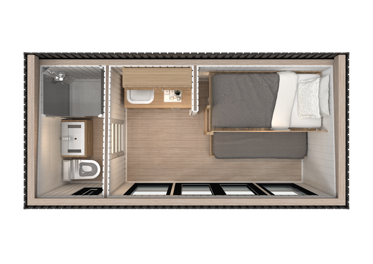 Aspen 9.19 m² Mo-House - 2.3 × 4.9 m Insulated Backyard Room