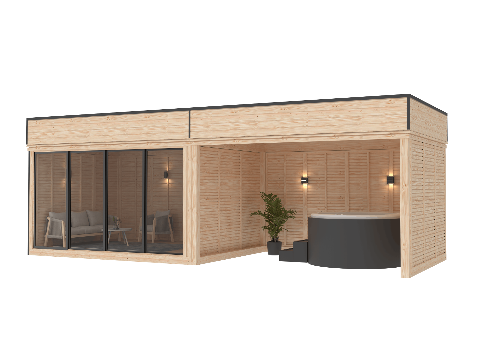 Vista 24.4 m² Open Backyard Studio - DIY Cube 3×4 + 3×4 m